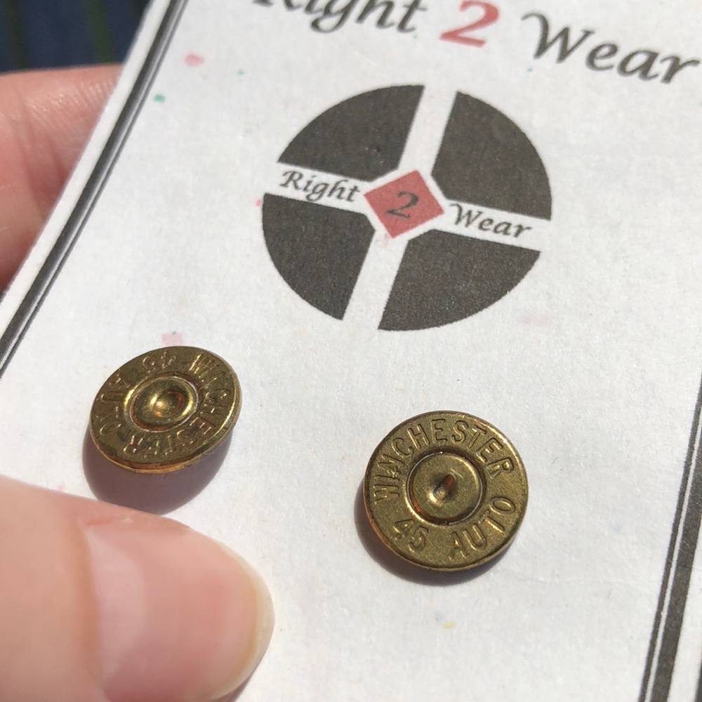 Bullet casing stud earrings - Picture 3 of 4